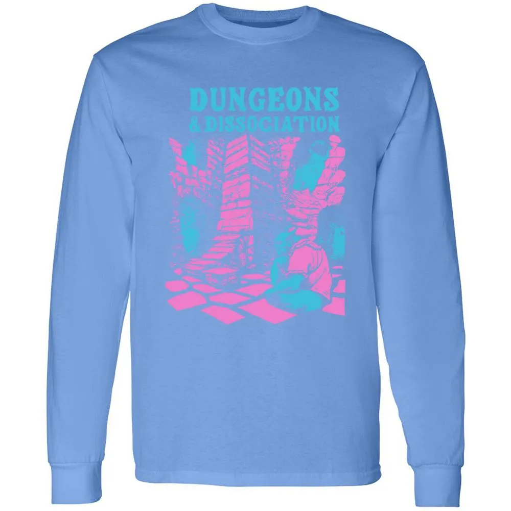 Dungeons And Dissociation Long Sleeve T-Shirt - Carolina Blue - 12