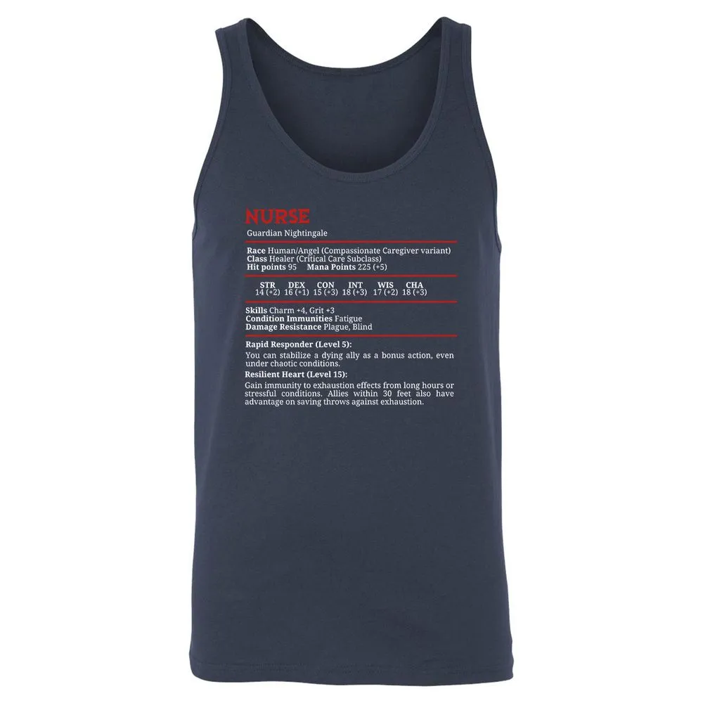 Nurse Stats Unisex Jersey Tank - Navy - 2