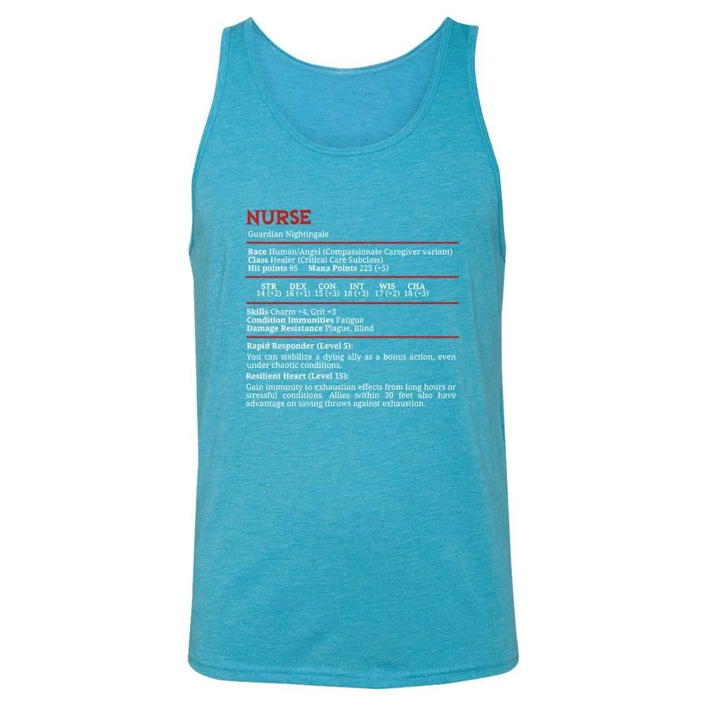 Nurse Stats Unisex Jersey Tank - Aqua Triblend - 3