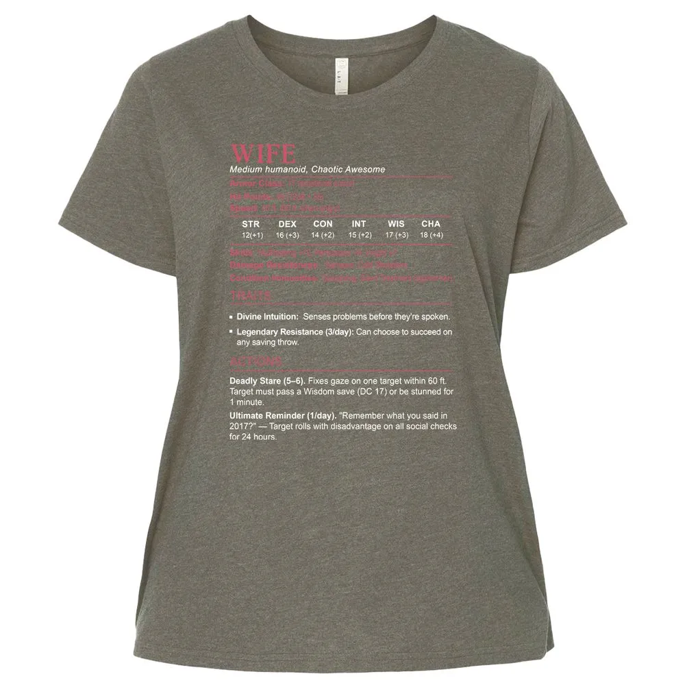 Wife Stats Ladies Curvy Jersey - Bamboo Blackout - 2