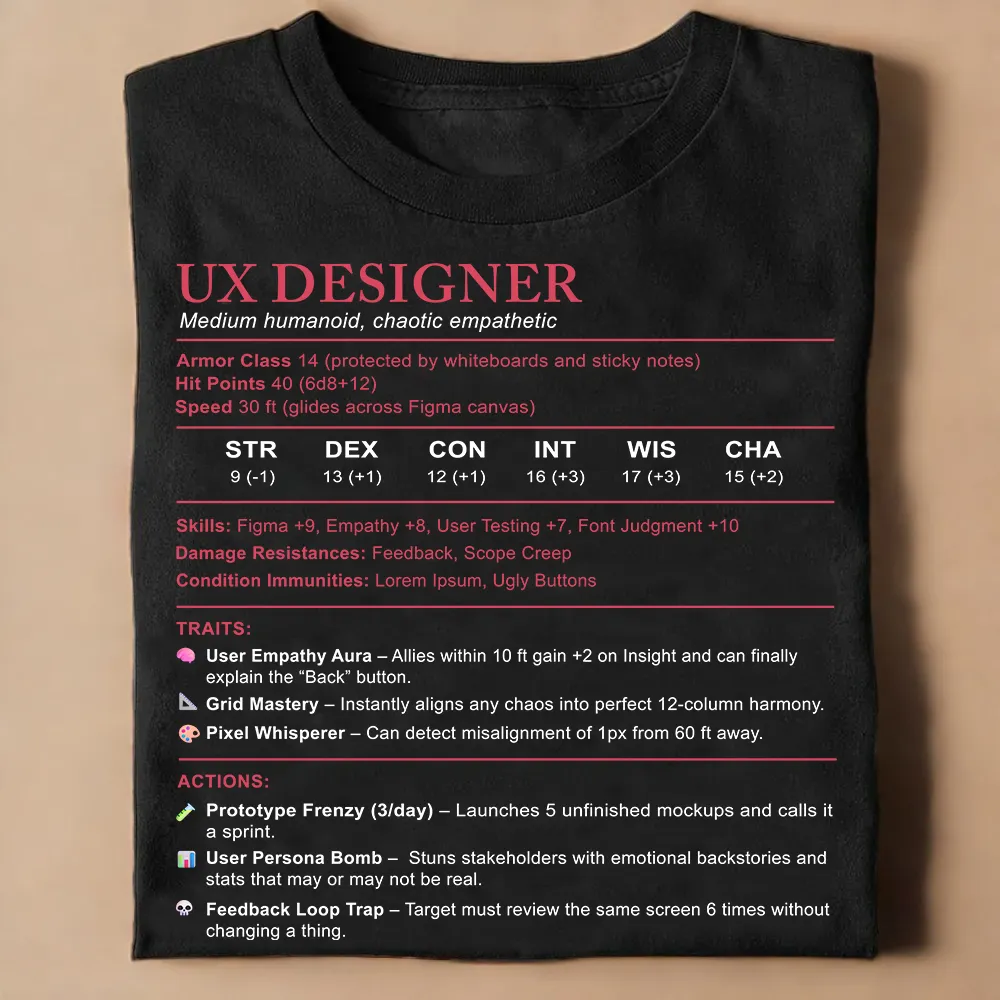 UX Designer Stats Classic Unisex T-Shirt - 1