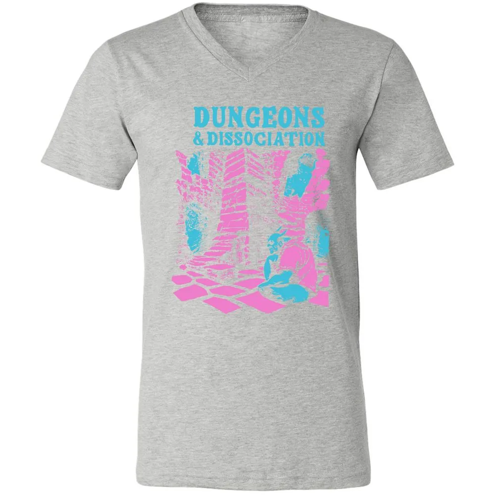 Dungeons And Dissociation Unisex V-Neck T-Shirt - Athletic Heather - 7