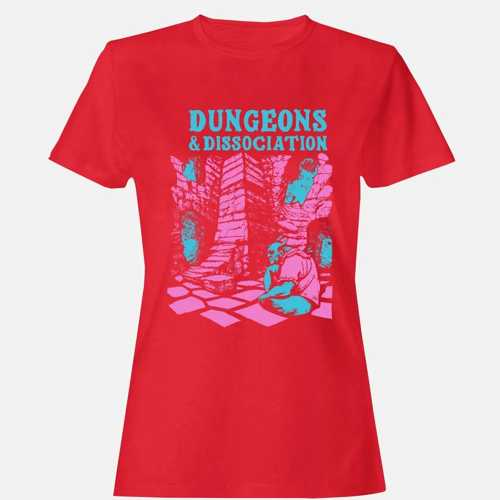 Dungeons And Dissociation Women's T-Shirt - Red - 13