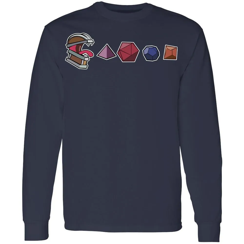 Mimic And Dices Long Sleeve T-Shirt - Navy - 2