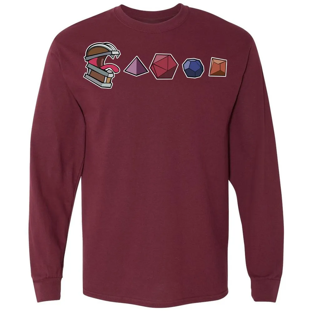 Mimic And Dices Long Sleeve T-Shirt - Maroon - 11