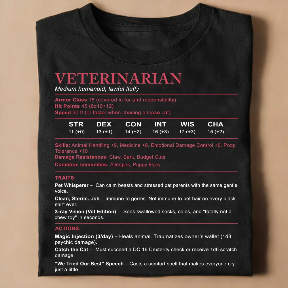 Veterinarian Stats Classic Unisex T-Shirt - 1