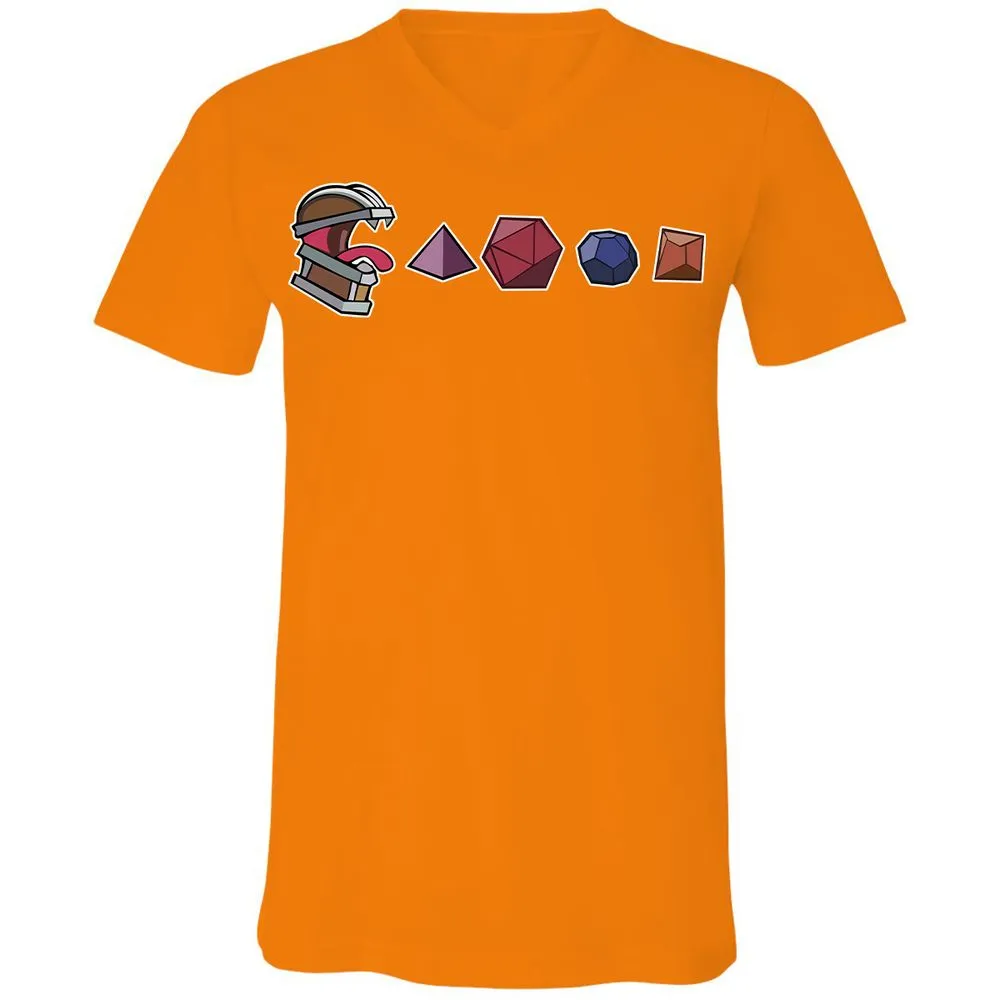 Mimic And Dices Unisex V-Neck T-Shirt - Orange - 11