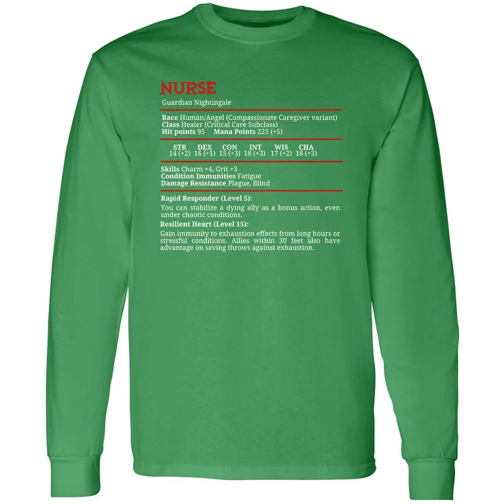 Nurse Stats Long Sleeve T-Shirt - Irish Green - 10