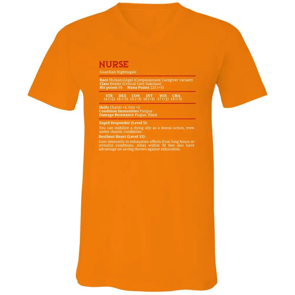 Nurse Stats Unisex V-Neck T-Shirt - Orange - 11