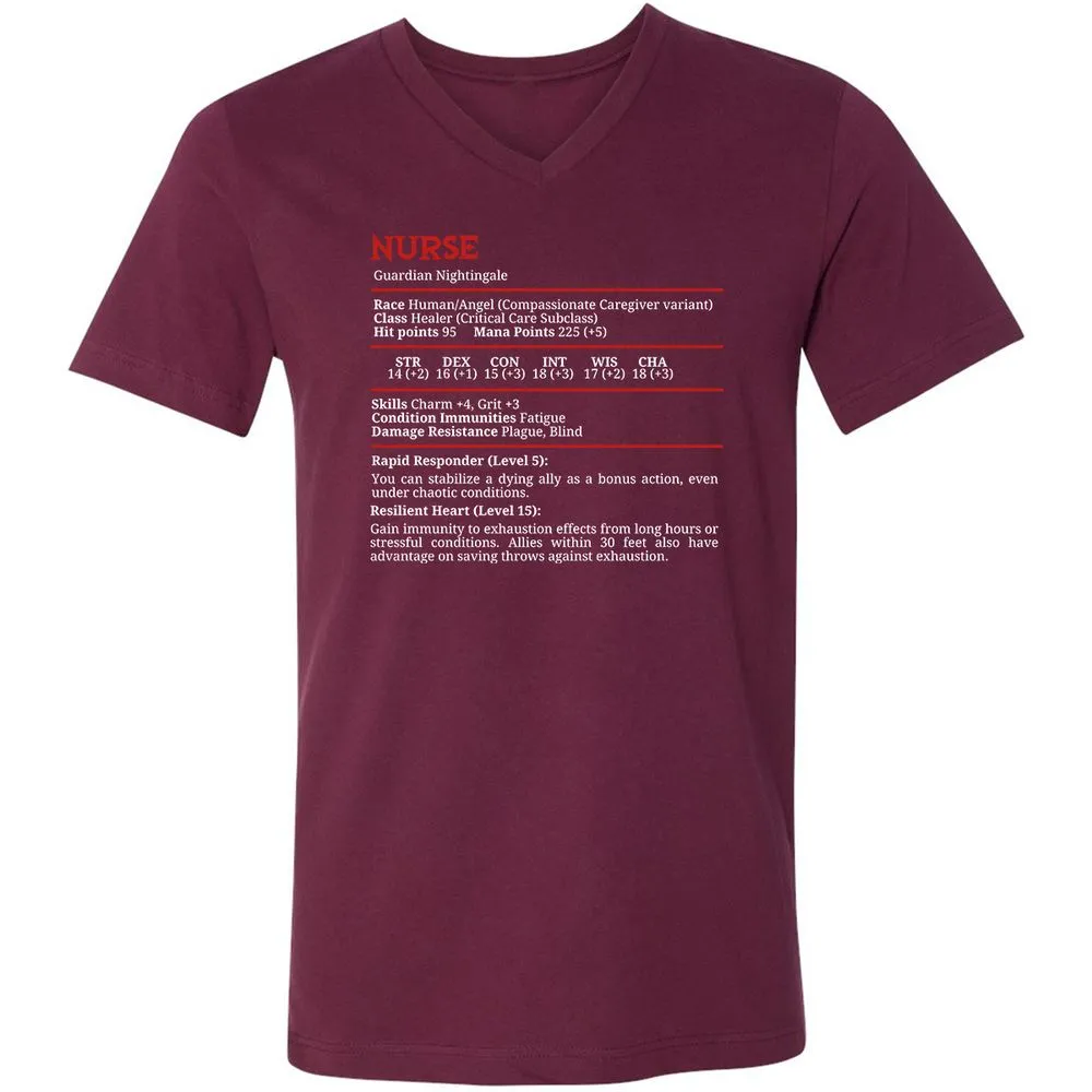 Nurse Stats Unisex V-Neck T-Shirt - Maroon - 6