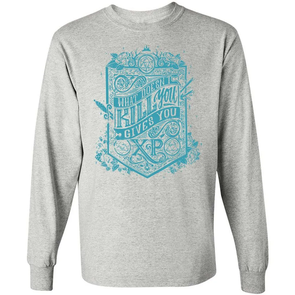 What Doesn't Kill You Gives You XP Long Sleeve T-Shirt - Ash - 7