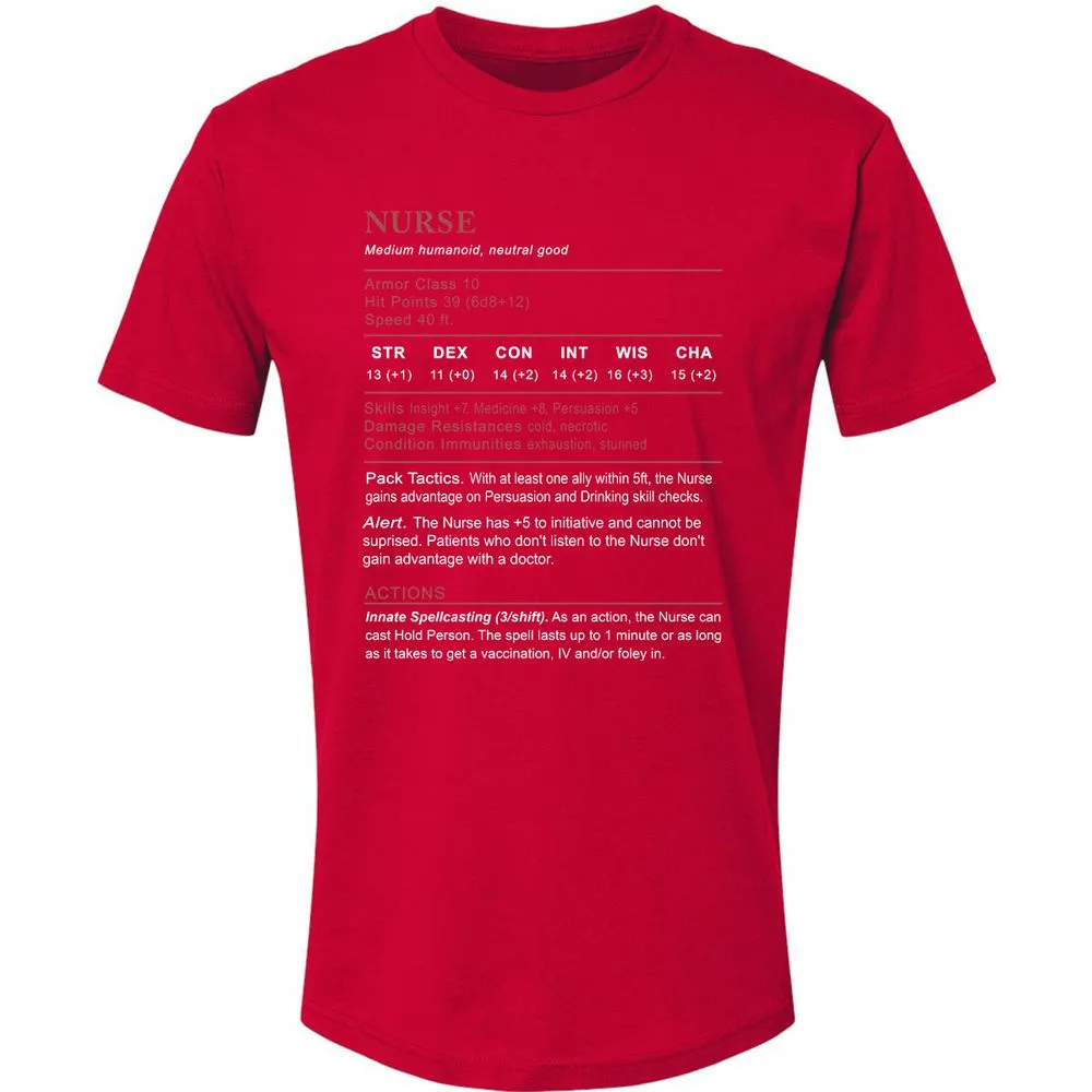 Nurse Stats 2 Premium Unisex T-Shirt - Red - 6
