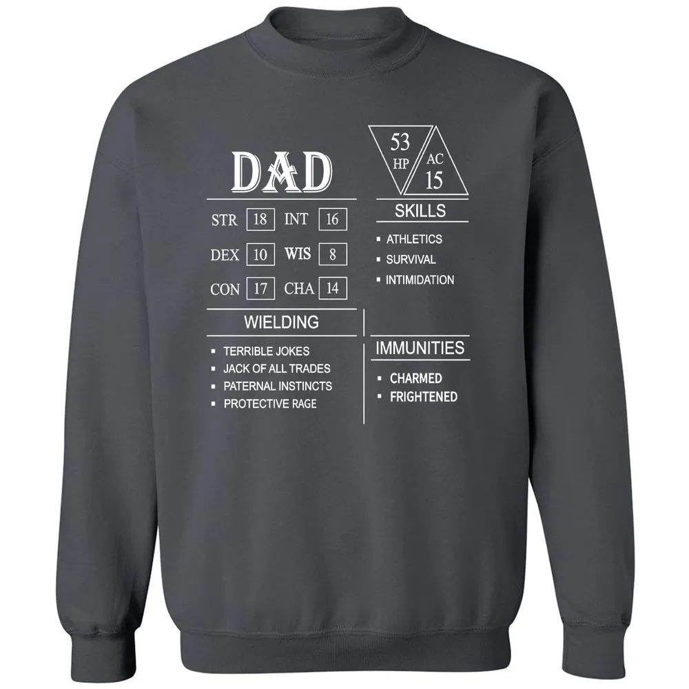 Dad Stat Block Classic Unisex Sweatshirt - Charcoal - 7