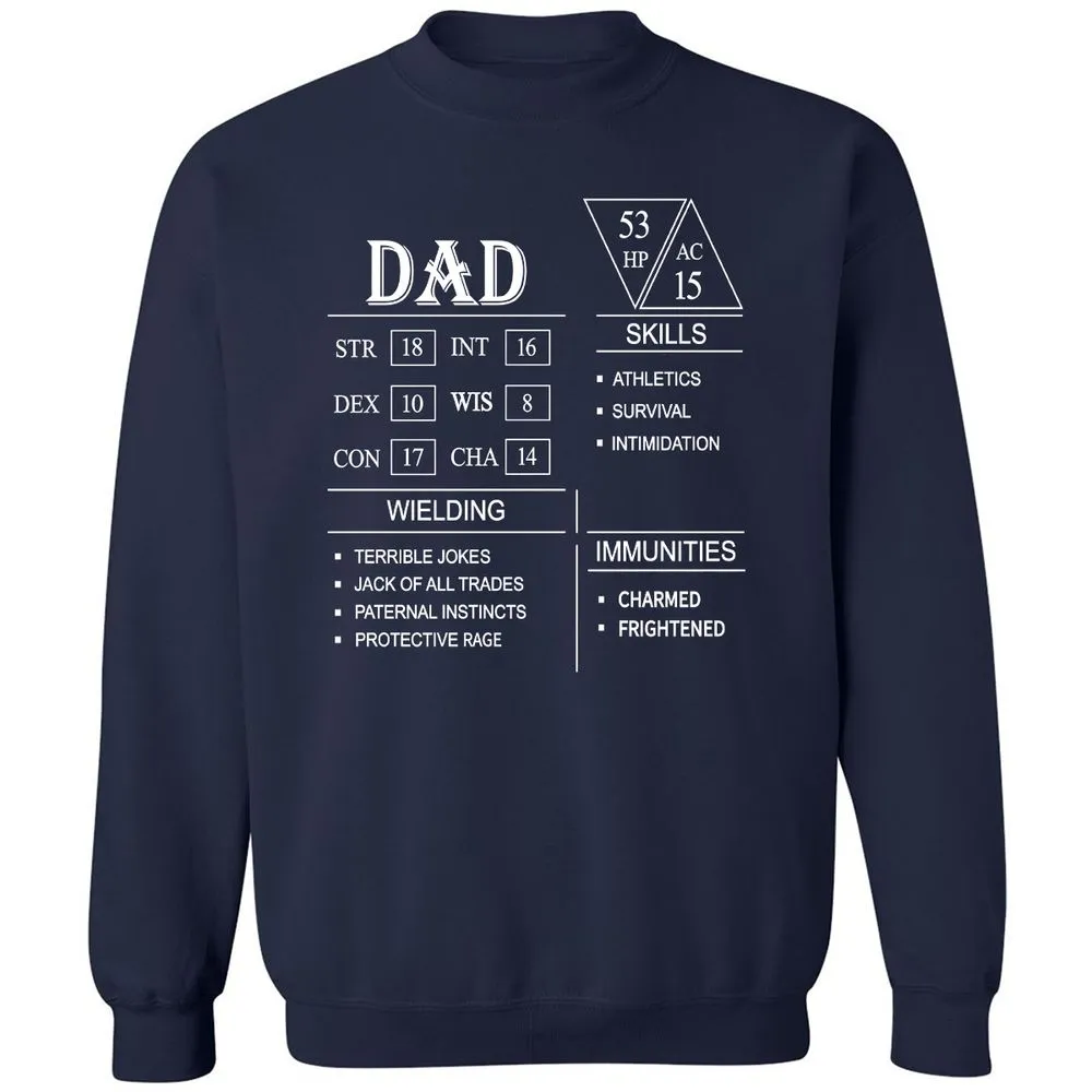 Dad Stat Block Classic Unisex Sweatshirt - Navy - 2