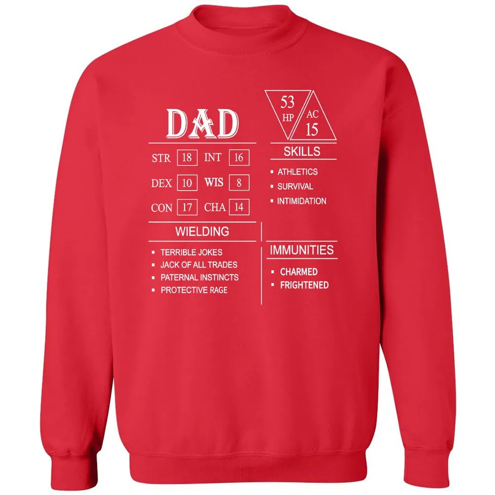 Dad Stat Block Classic Unisex Sweatshirt - Red - 5