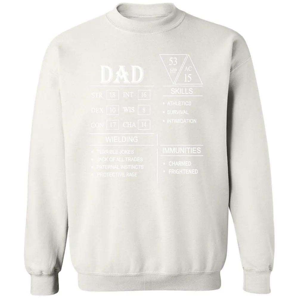 Dad Stat Block Classic Unisex Sweatshirt - White - 12