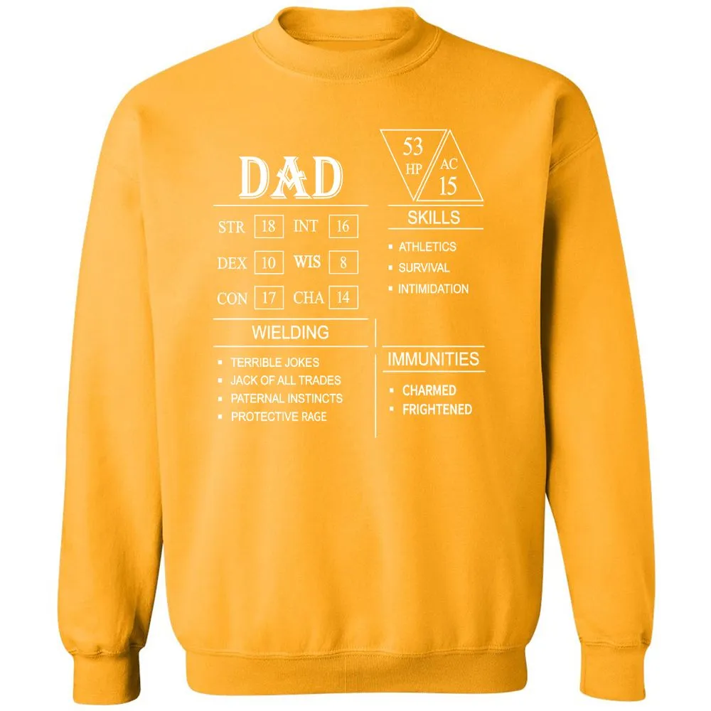 Dad Stat Block Classic Unisex Sweatshirt - Gold - 11