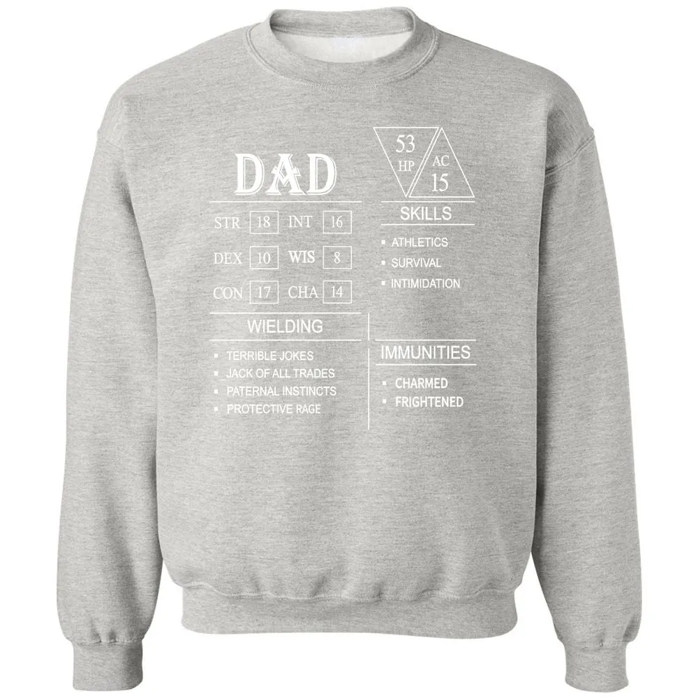 Dad Stat Block Classic Unisex Sweatshirt - Ash - 8