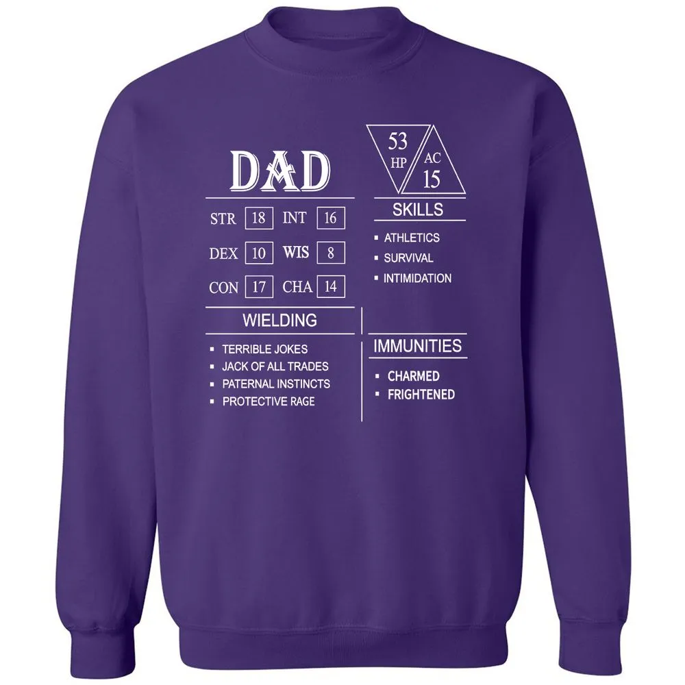 Dad Stat Block Classic Unisex Sweatshirt - Purple - 6