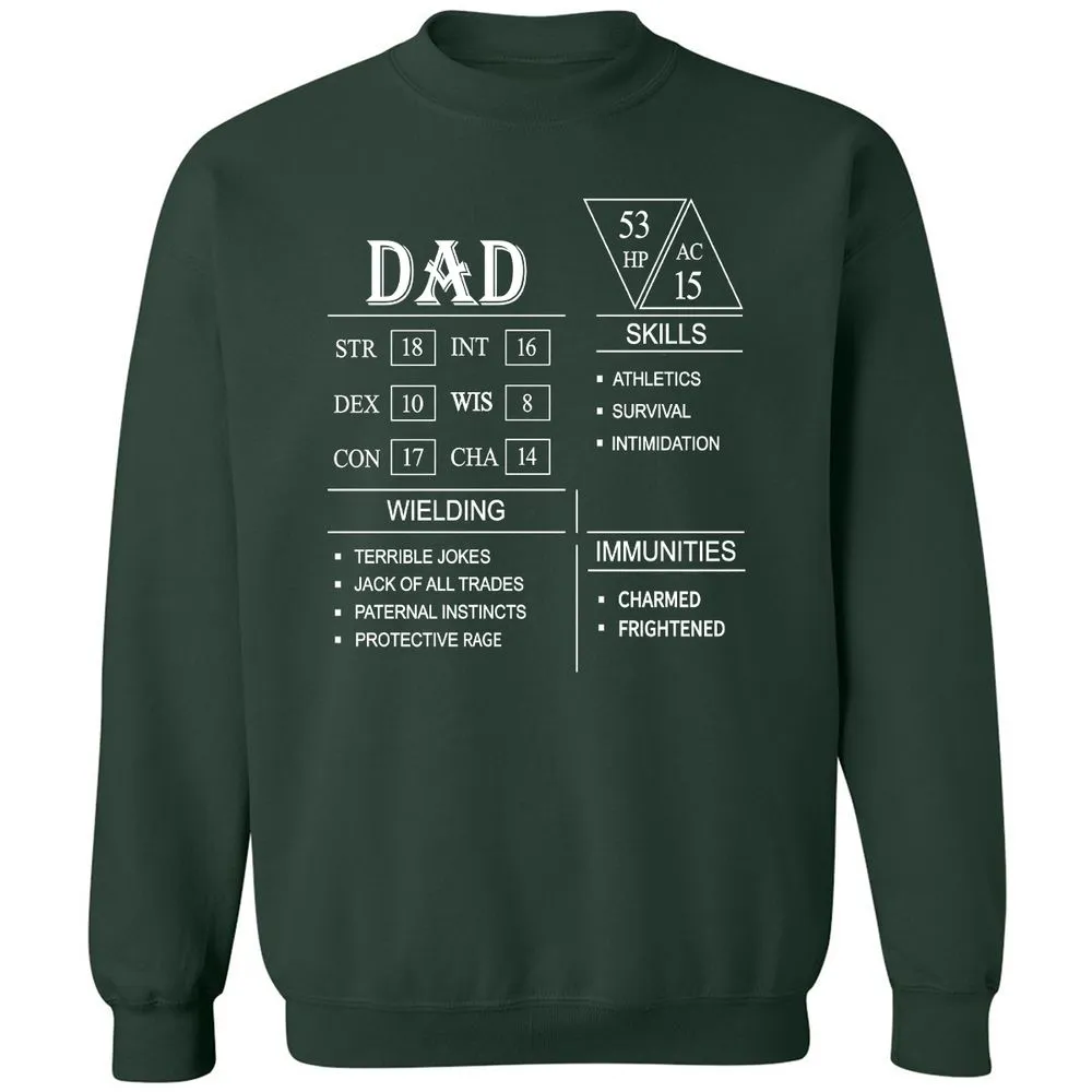 Dad Stat Block Classic Unisex Sweatshirt - Forest Green - 4