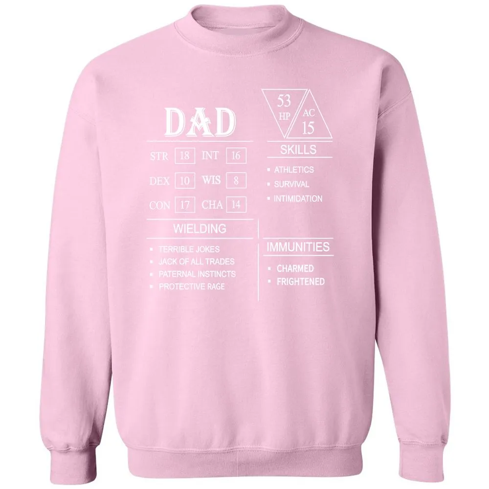 Dad Stat Block Classic Unisex Sweatshirt - Light Pink - 3