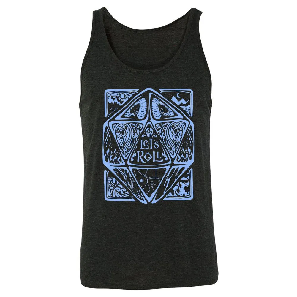 Let's Roll Unisex Jersey Tank - Charcoal Black Triblend - 5
