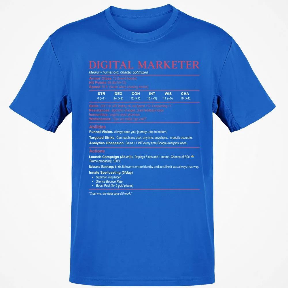 Digital Marketer Stats Classic Unisex T-Shirt - Royal - 11