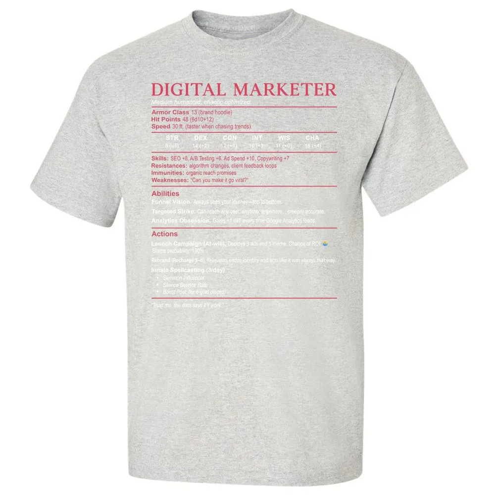 Digital Marketer Stats Classic Unisex T-Shirt - Ash - 2