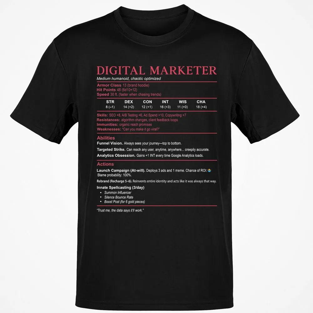 Digital Marketer Stats Classic Unisex T-Shirt - Black - 1