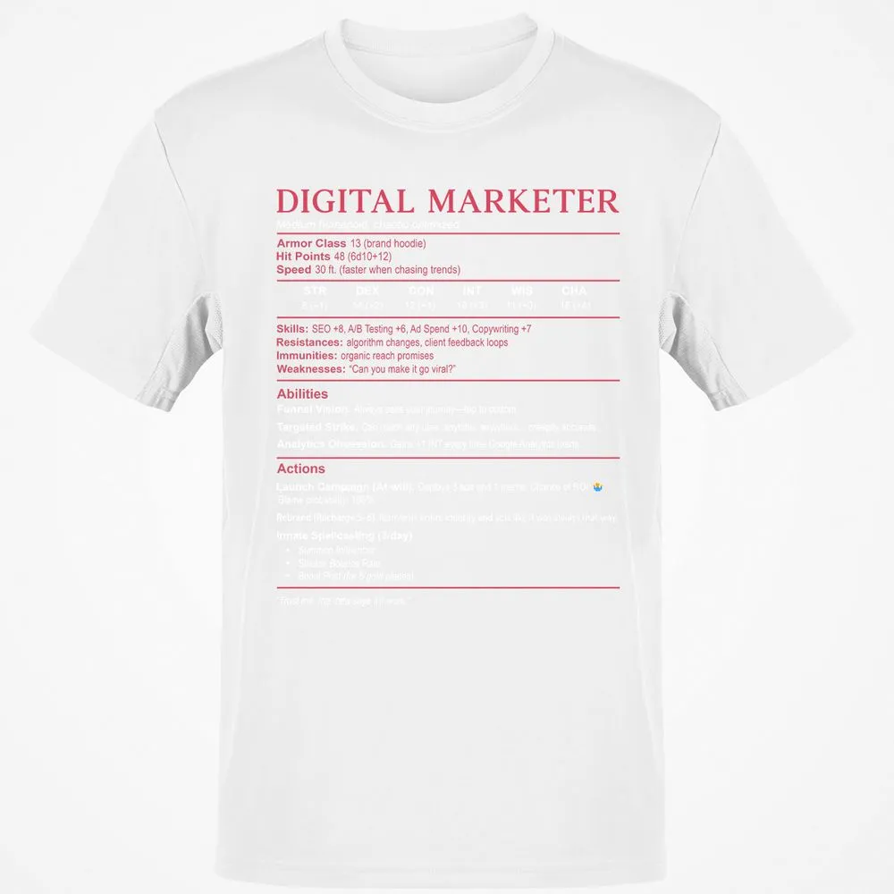 Digital Marketer Stats Classic Unisex T-Shirt - White - 12