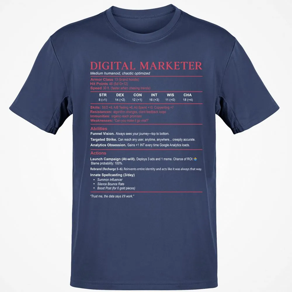 Digital Marketer Stats Classic Unisex T-Shirt - Navy - 7