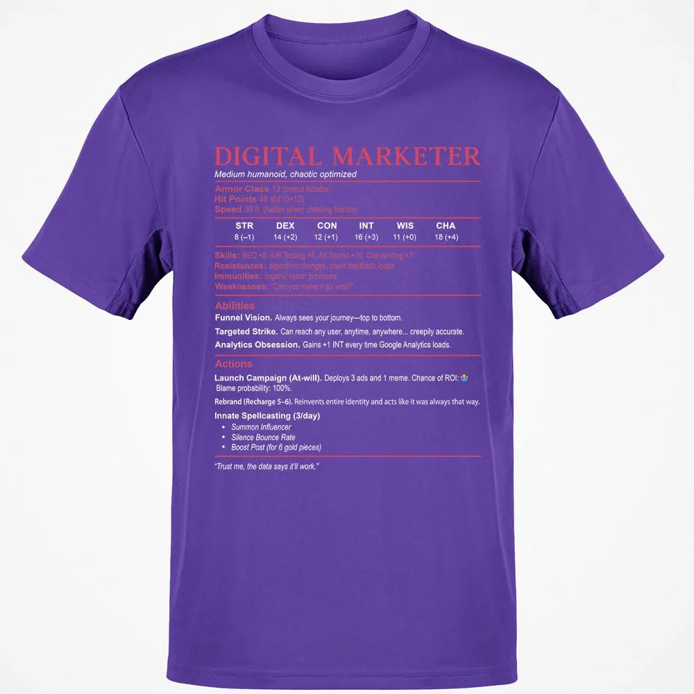 Digital Marketer Stats Classic Unisex T-Shirt - Purple - 9
