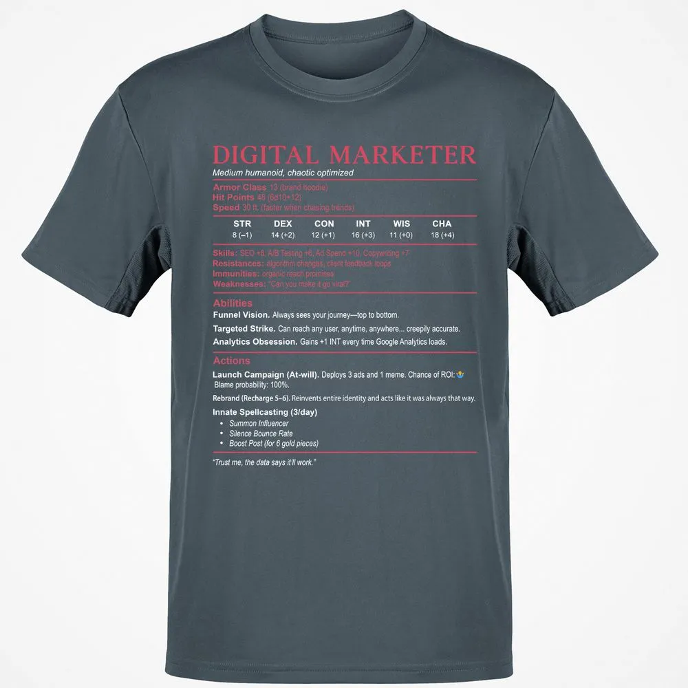 Digital Marketer Stats Classic Unisex T-Shirt - Charcoal - 3