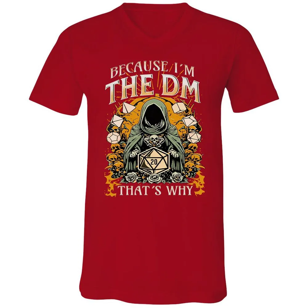 Because I'm DM That's Why Unisex V-Neck T-Shirt - Red - 3