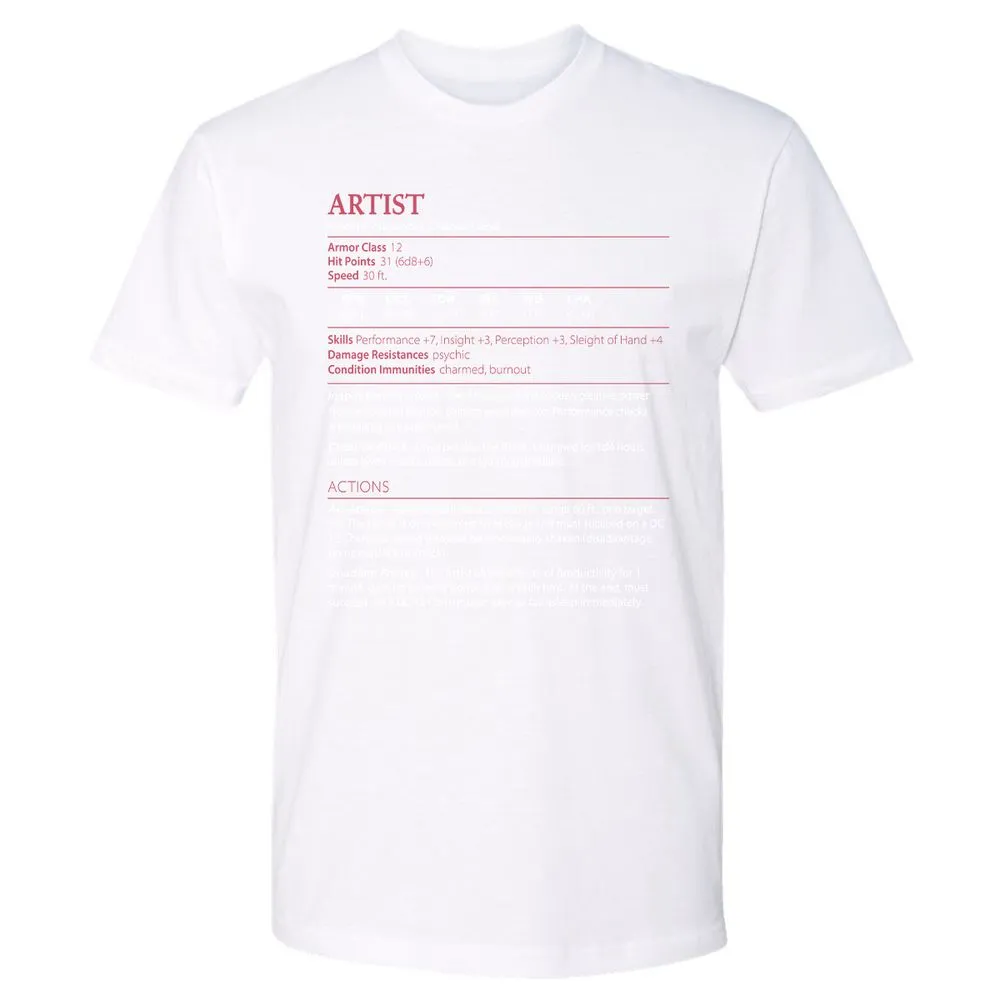 Artist Stats Premium Unisex T-Shirt - White - 4