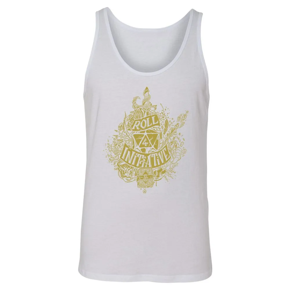 Roll Initiative Unisex Jersey Tank - White - 14