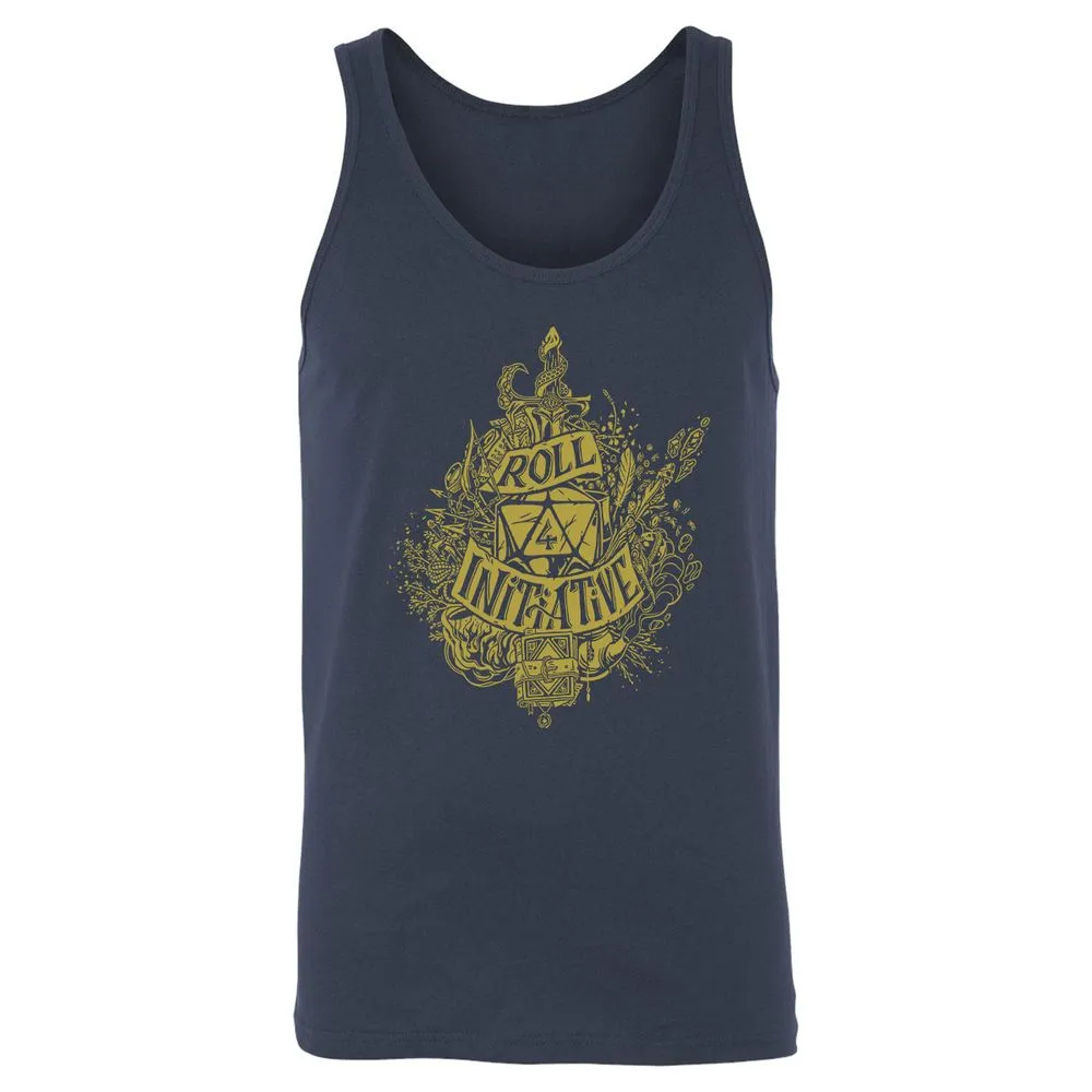 Roll Initiative Unisex Jersey Tank - Navy - 2