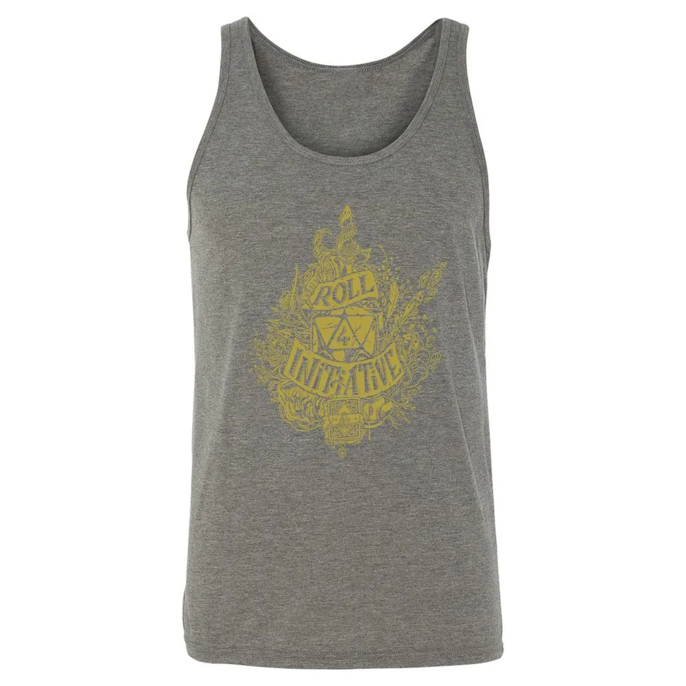 Roll Initiative Unisex Jersey Tank - Grey Triblend - 8