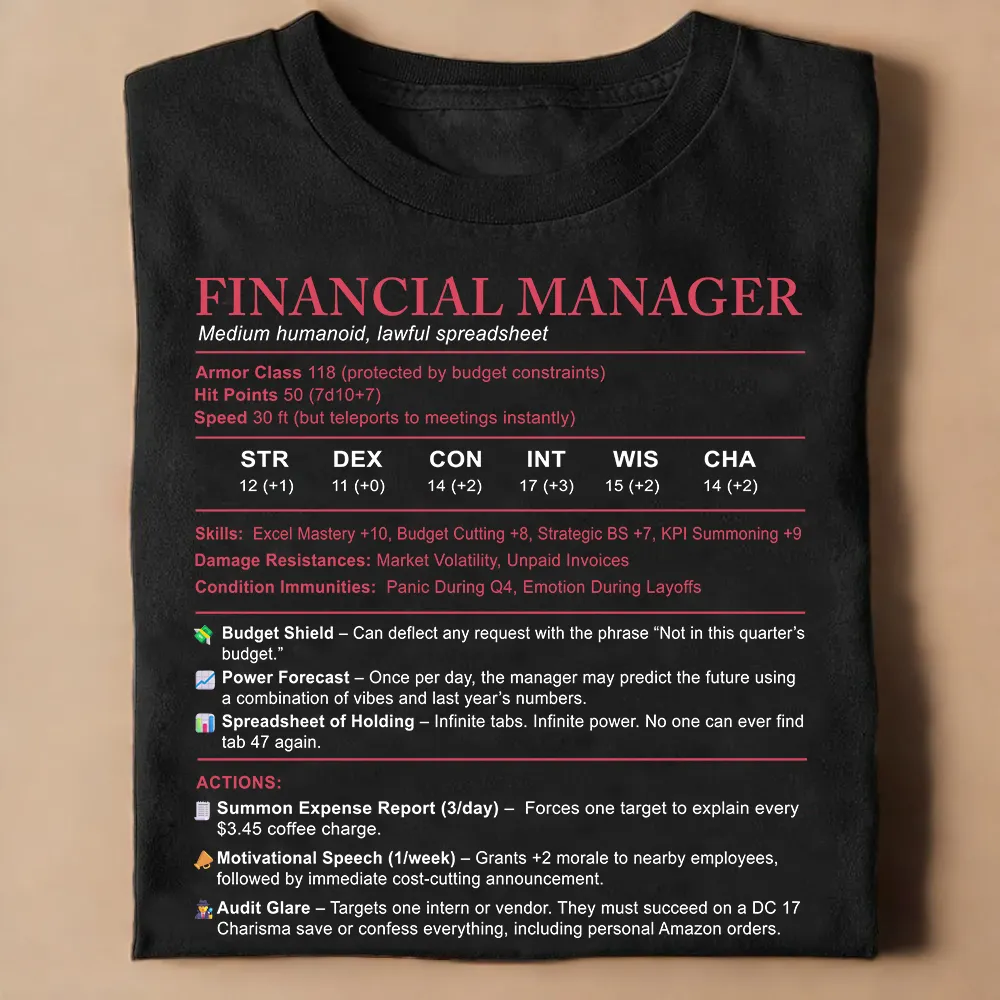 Financial Manager Stats Classic Unisex T-Shirt - 1