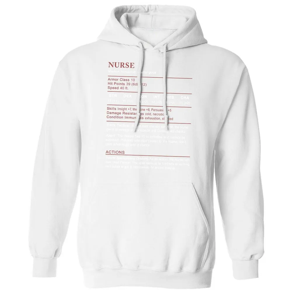 Nurse Stats 2 Classic Unisex Hoodie - White - 11