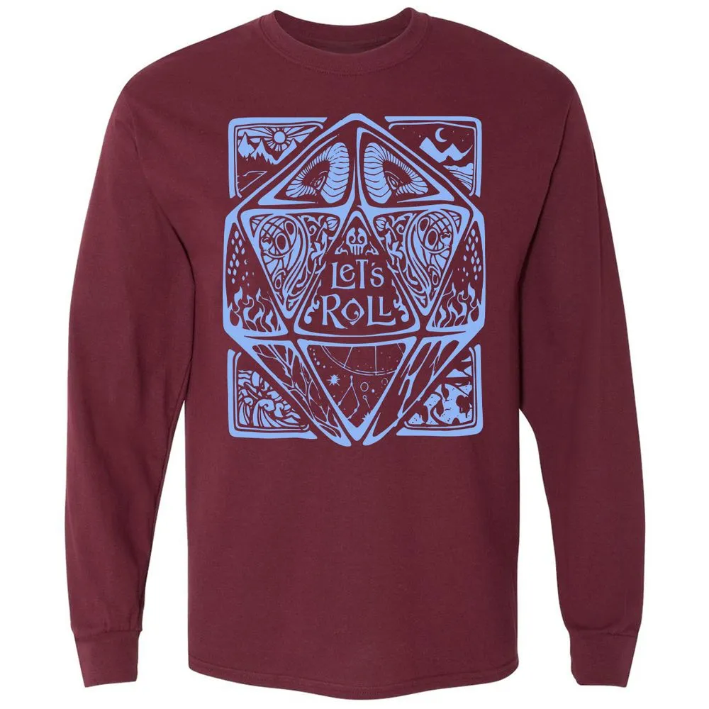 Let's Roll Long Sleeve T-Shirt - Maroon - 11