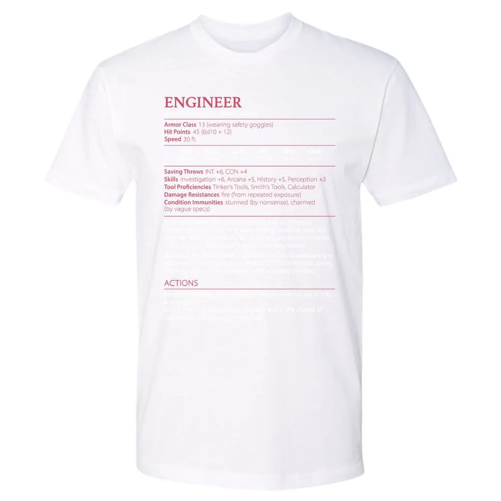 Engineer Stats Premium Unisex T-Shirt - White - 4