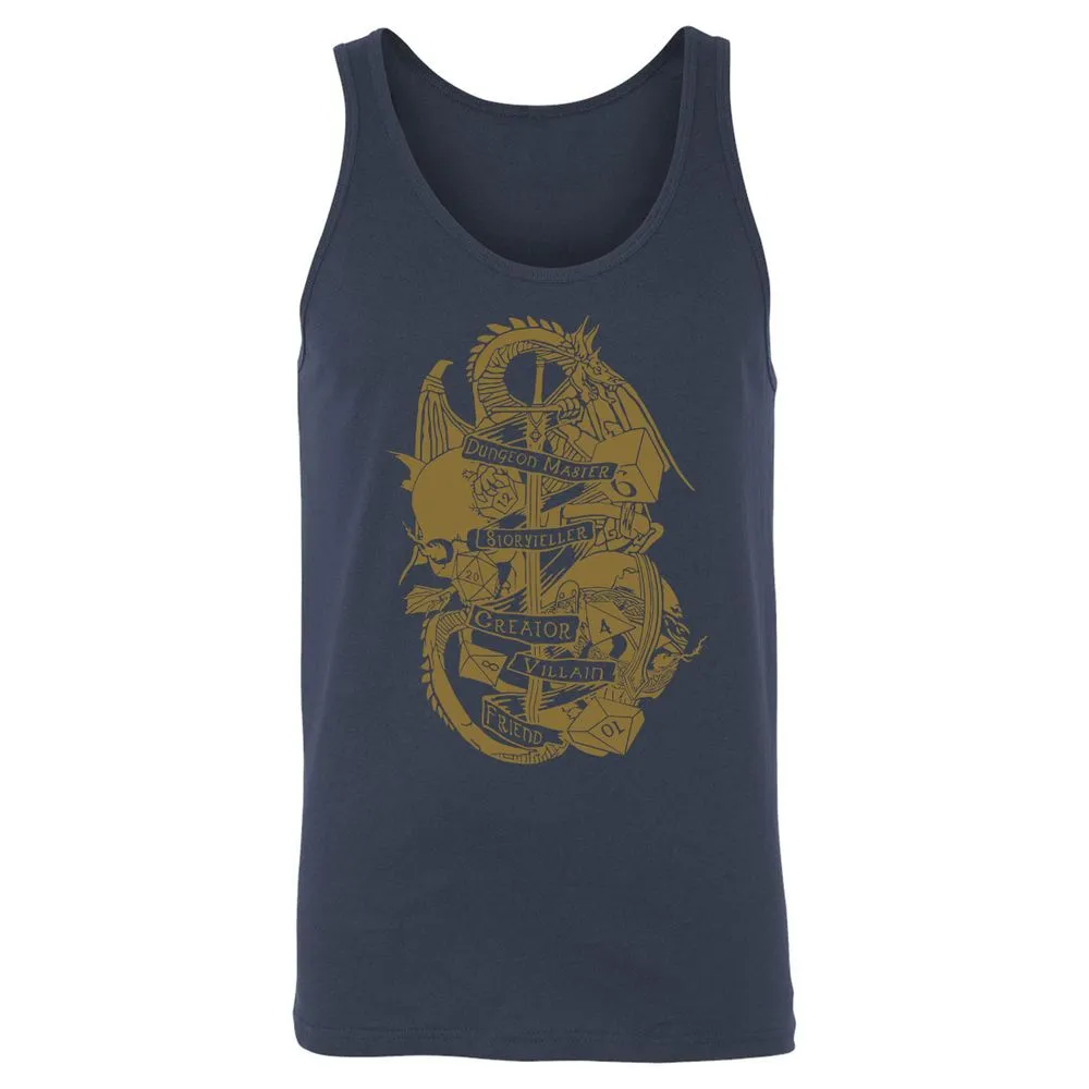 Dungeon Master Dragon Unisex Jersey Tank - Navy - 2