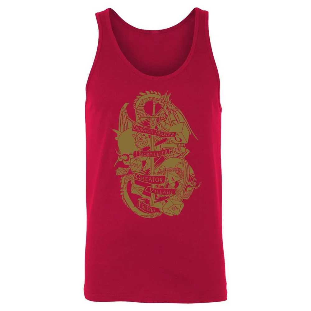 Dungeon Master Dragon Unisex Jersey Tank - Red - 11