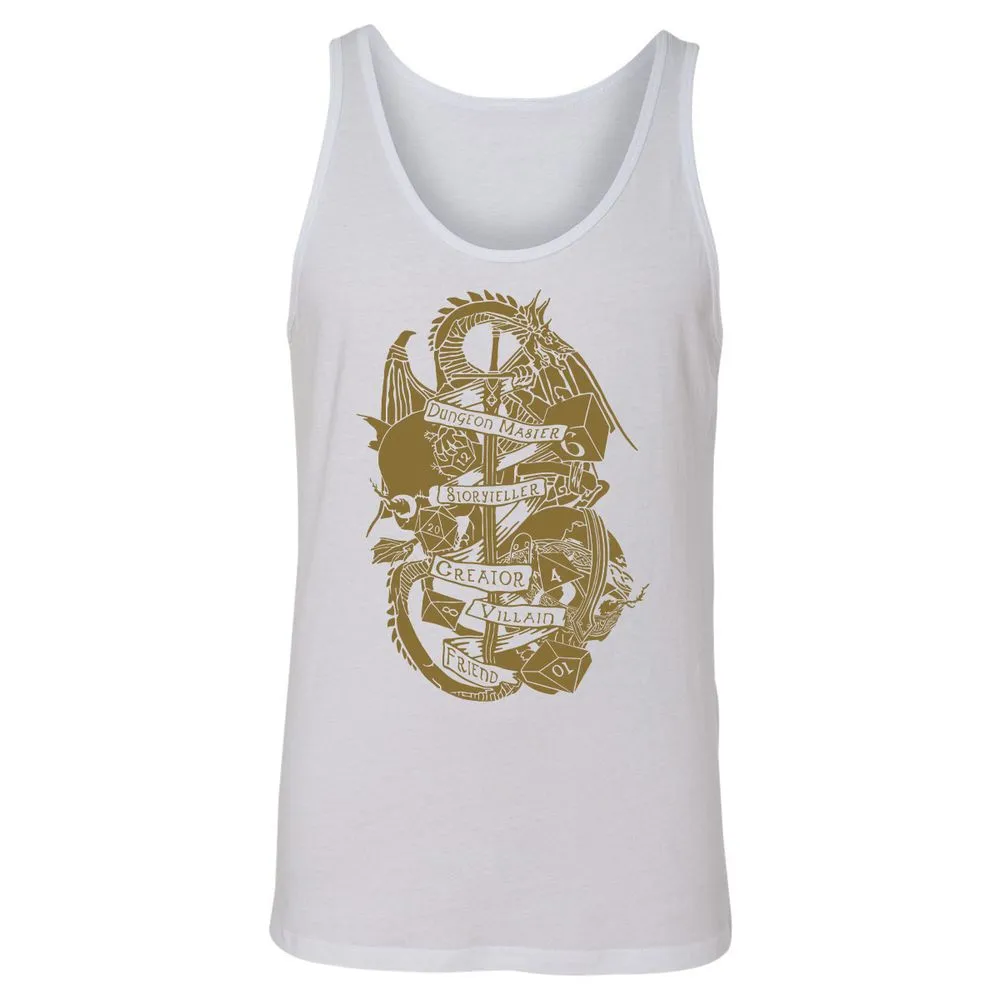 Dungeon Master Dragon Unisex Jersey Tank - White - 14