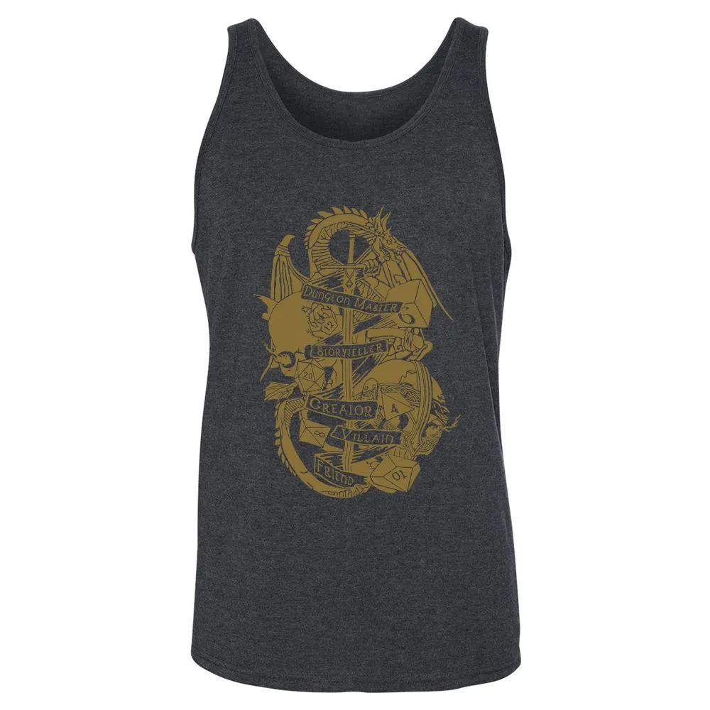 Dungeon Master Dragon Unisex Jersey Tank - Dark Grey Heather - 6