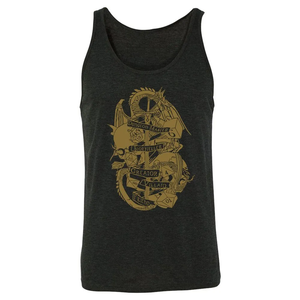 Dungeon Master Dragon Unisex Jersey Tank - Charcoal Black Triblend - 5