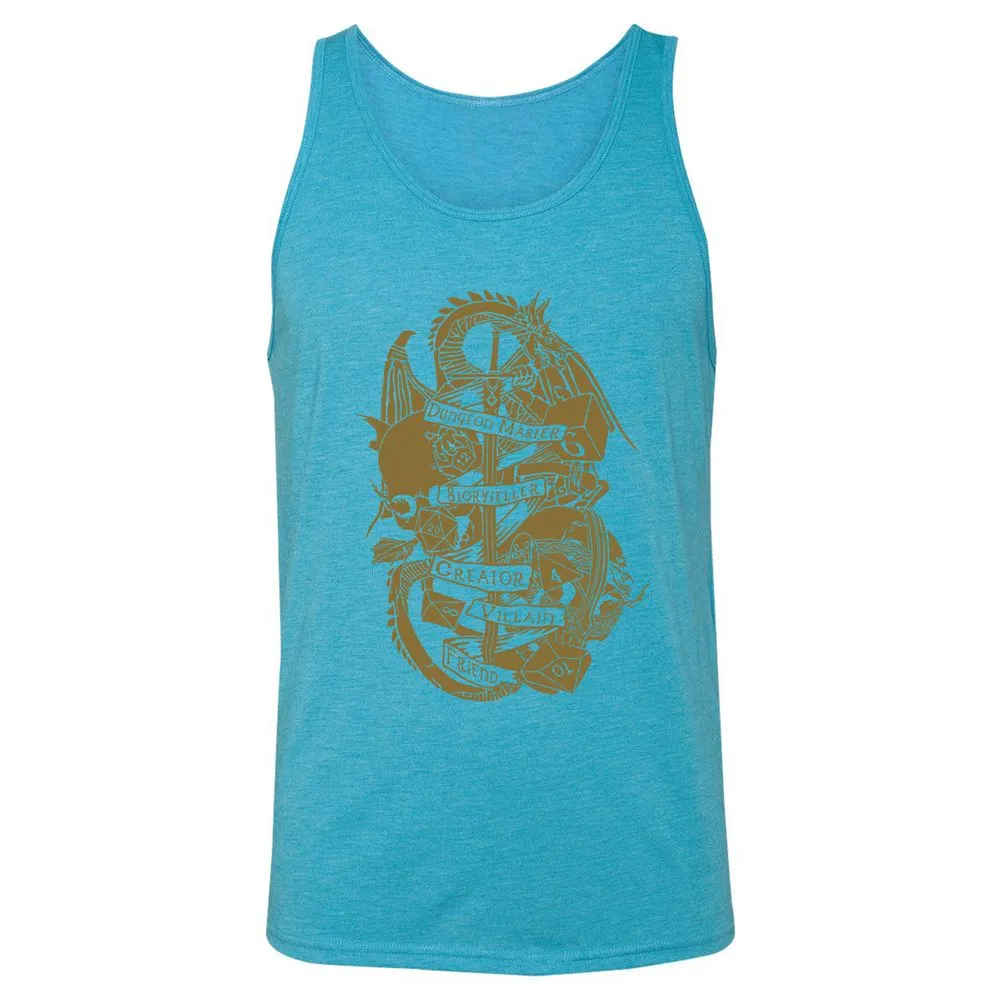 Dungeon Master Dragon Unisex Jersey Tank - Aqua Triblend - 3