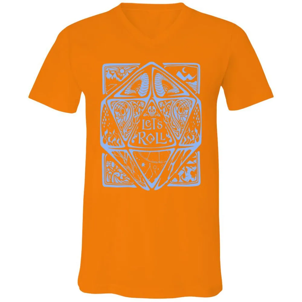 Let's Roll Unisex V-Neck T-Shirt - Orange - 11