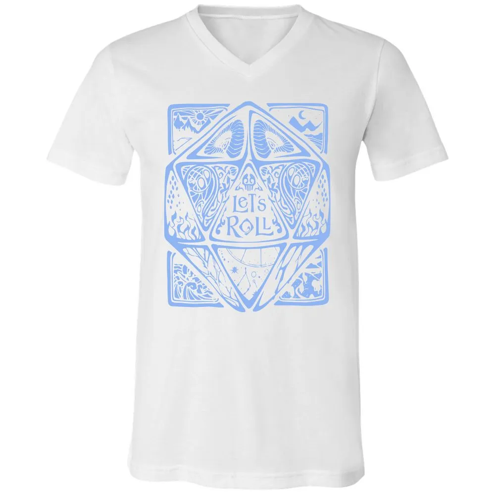 Let's Roll Unisex V-Neck T-Shirt - White - 5